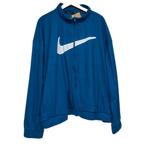 NIKE Women's Plus Size 3x Fleece Dri-Fit Zip Up Teal Blue Warm Up Jacket NWT